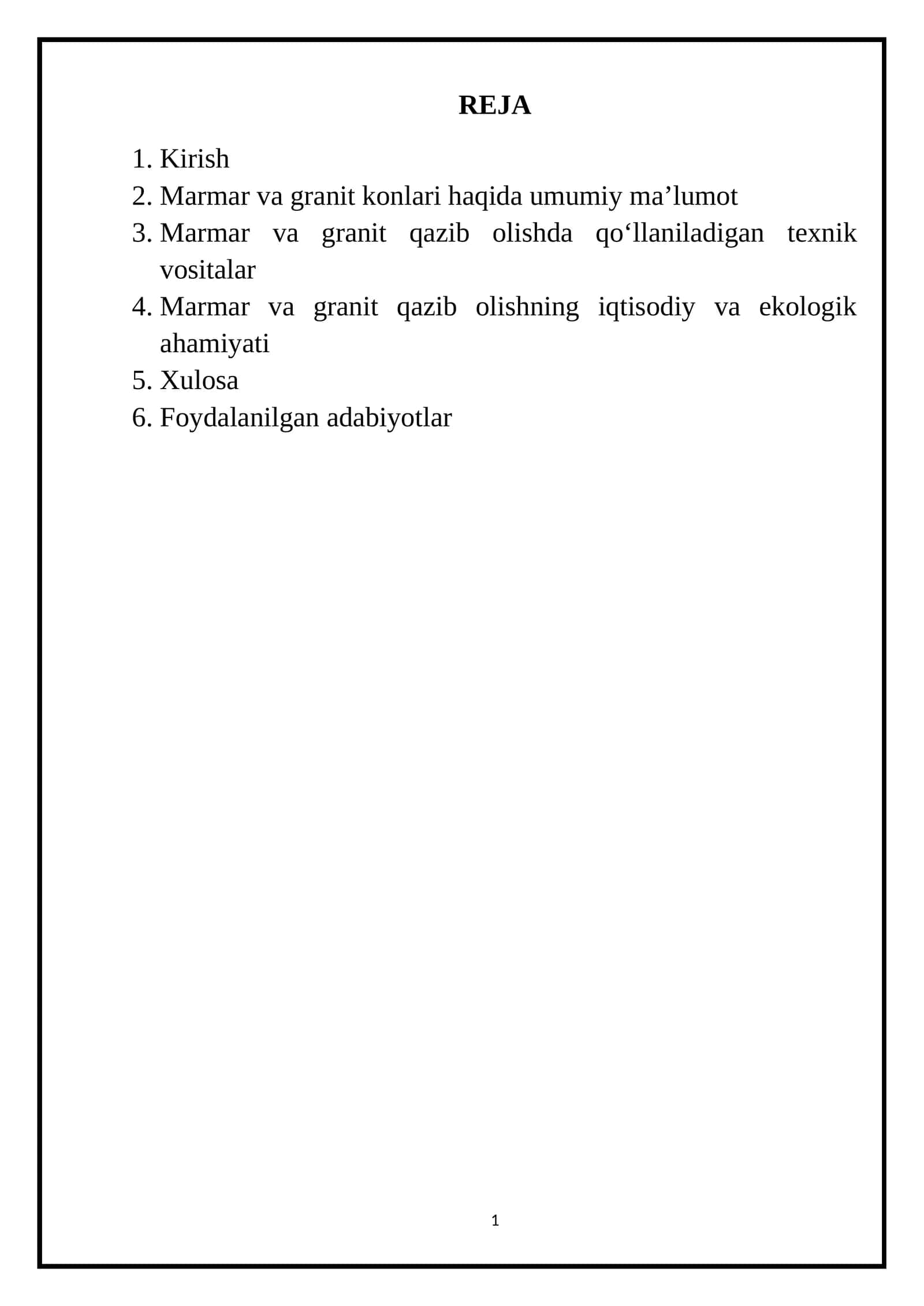 Marmar va granit konlari haqida umumiy ma’lumot