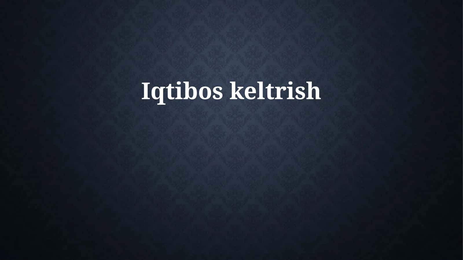Iqtibos keltirish