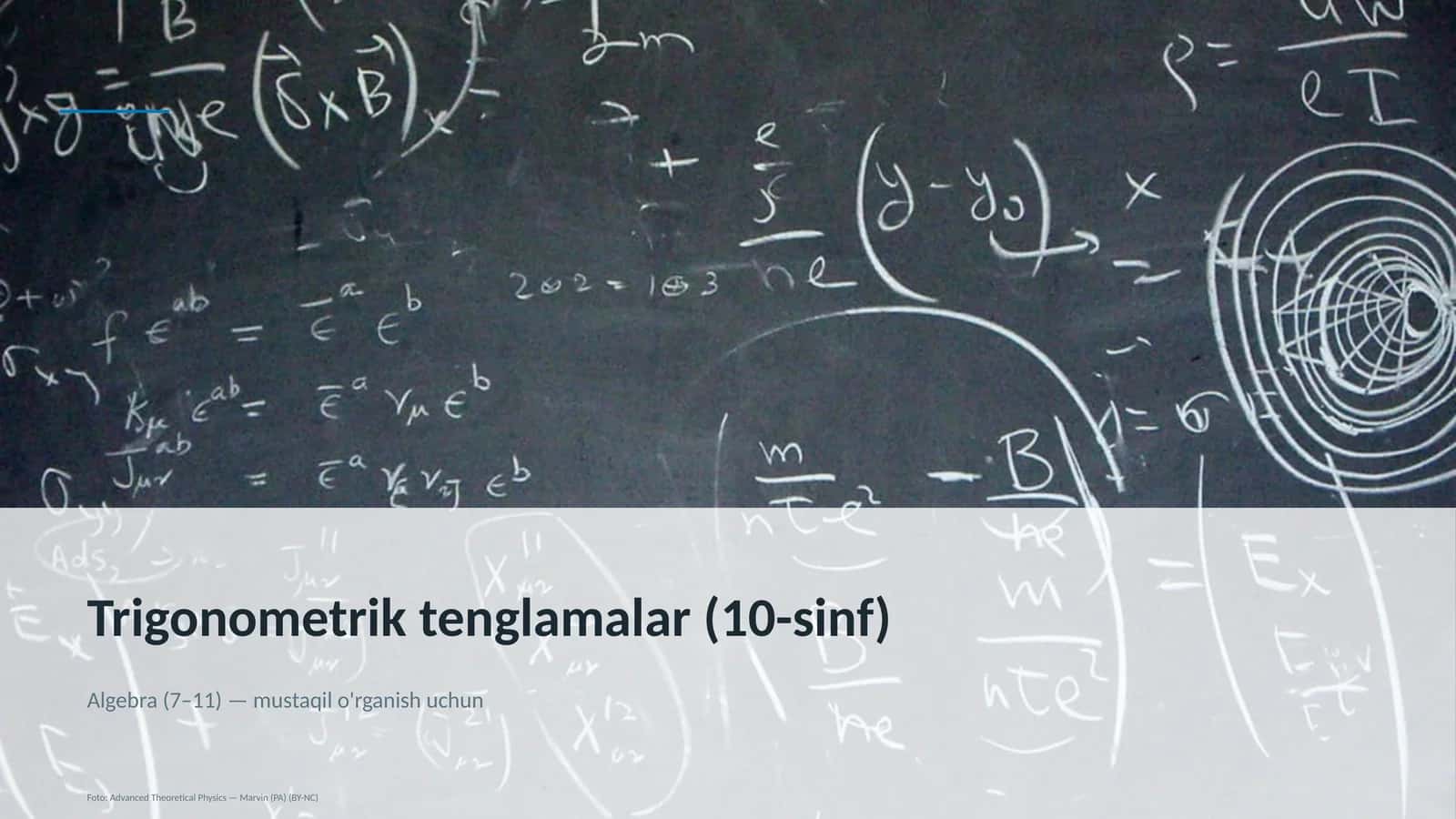 Trigonometrik tenglamalar (10-sinf)