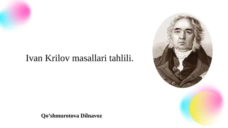 Ivan Krilov masallari tahlili.