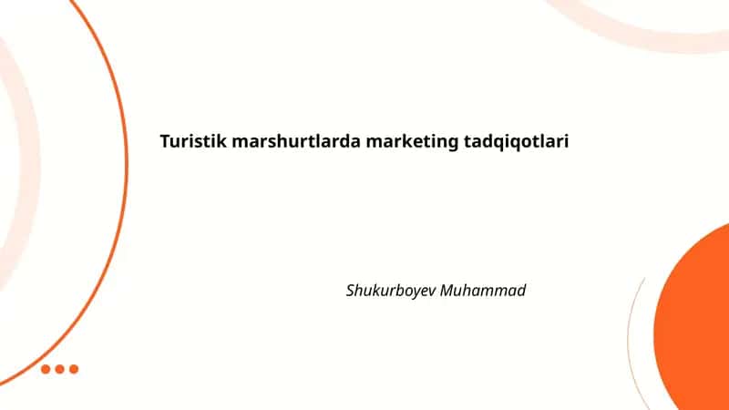 Turistik marshurtlarda marketing tadqiqotlari