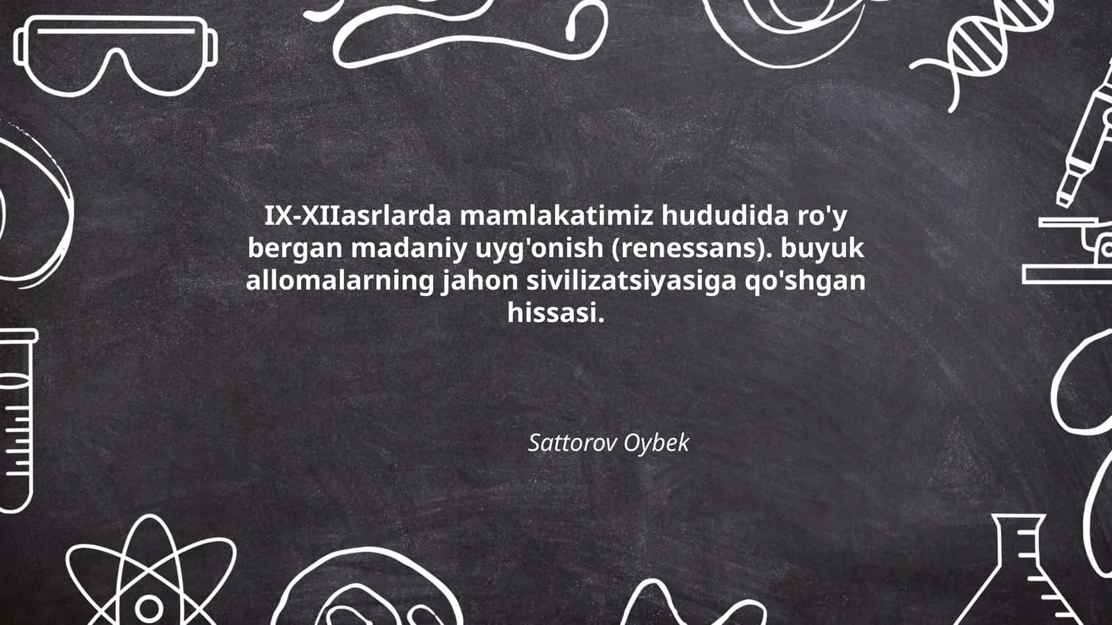 Mamlakatimiz hududida ro'y bergan madaniy uyg'onish (renessans)