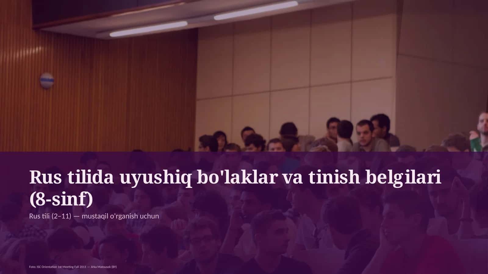 Rus tilida uyushiq bo'laklar va tinish belgilari (8-sinf)