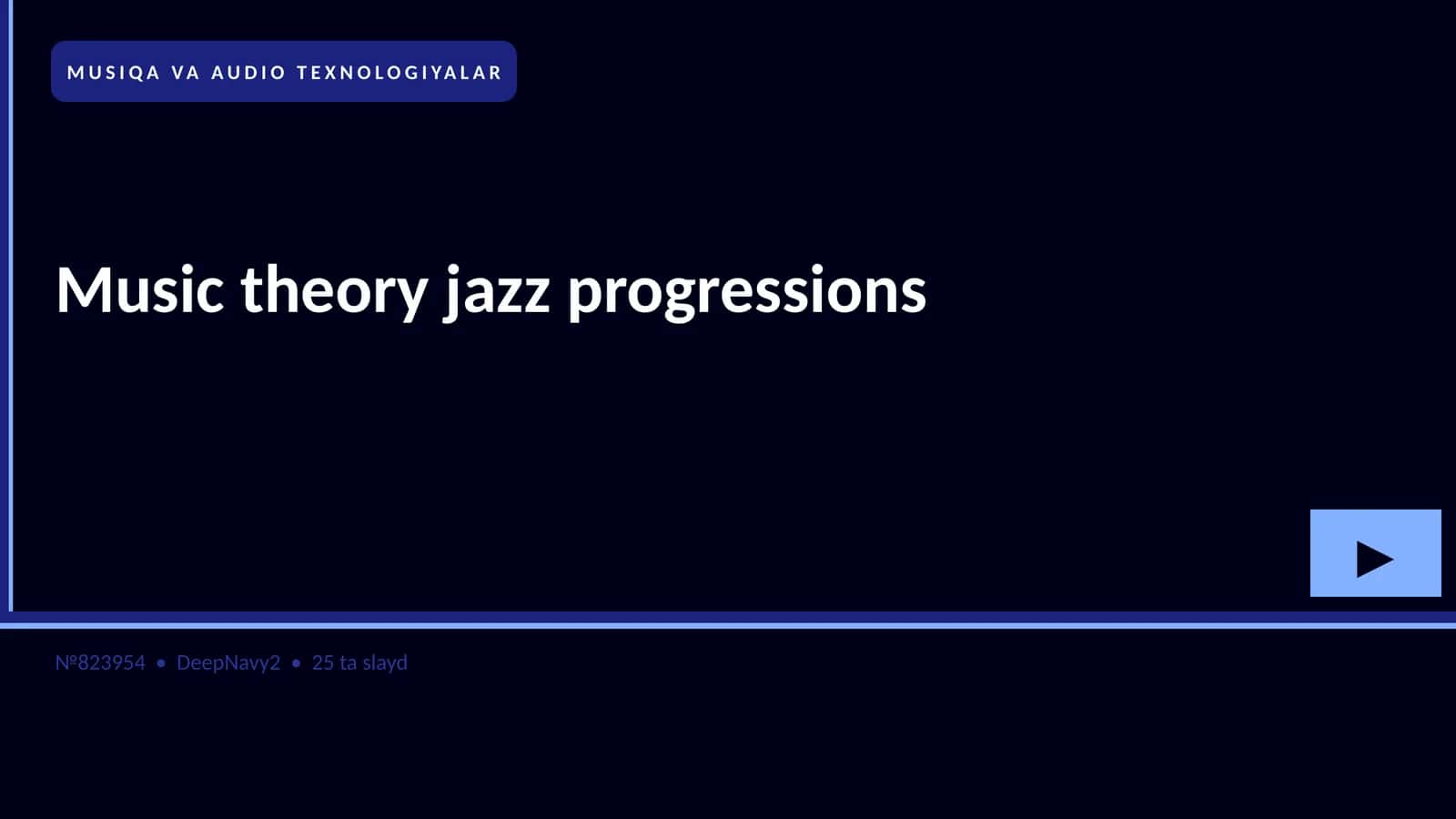 MUSIQA VA AUDIO TEXNOLOGIYALAR