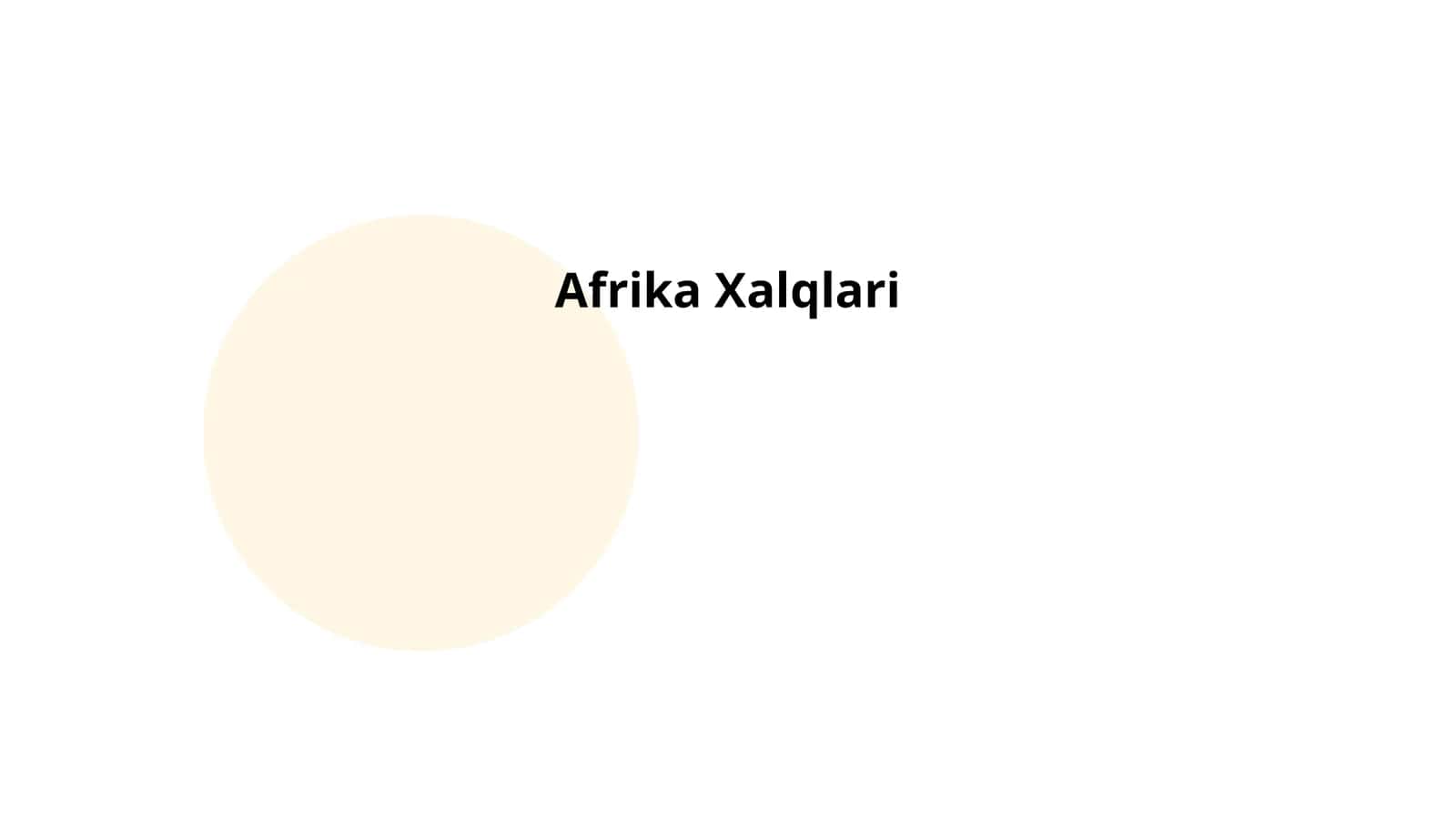 Afrika Xalqlari