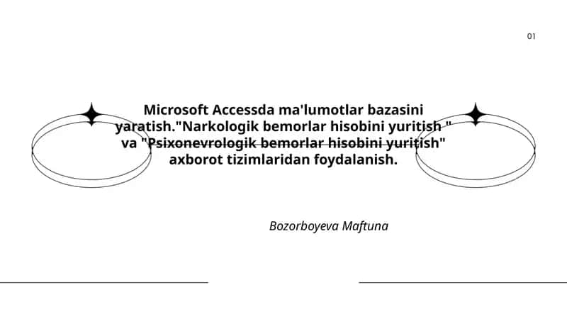 Microsoft Accessda ma'lumotlar bazasini yaratish