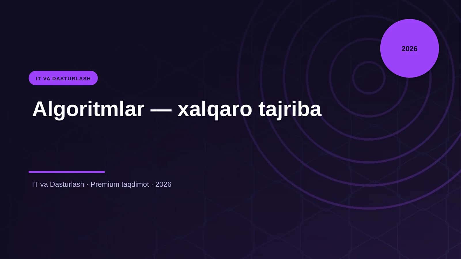 Algoritmlar — xalqaro tajriba