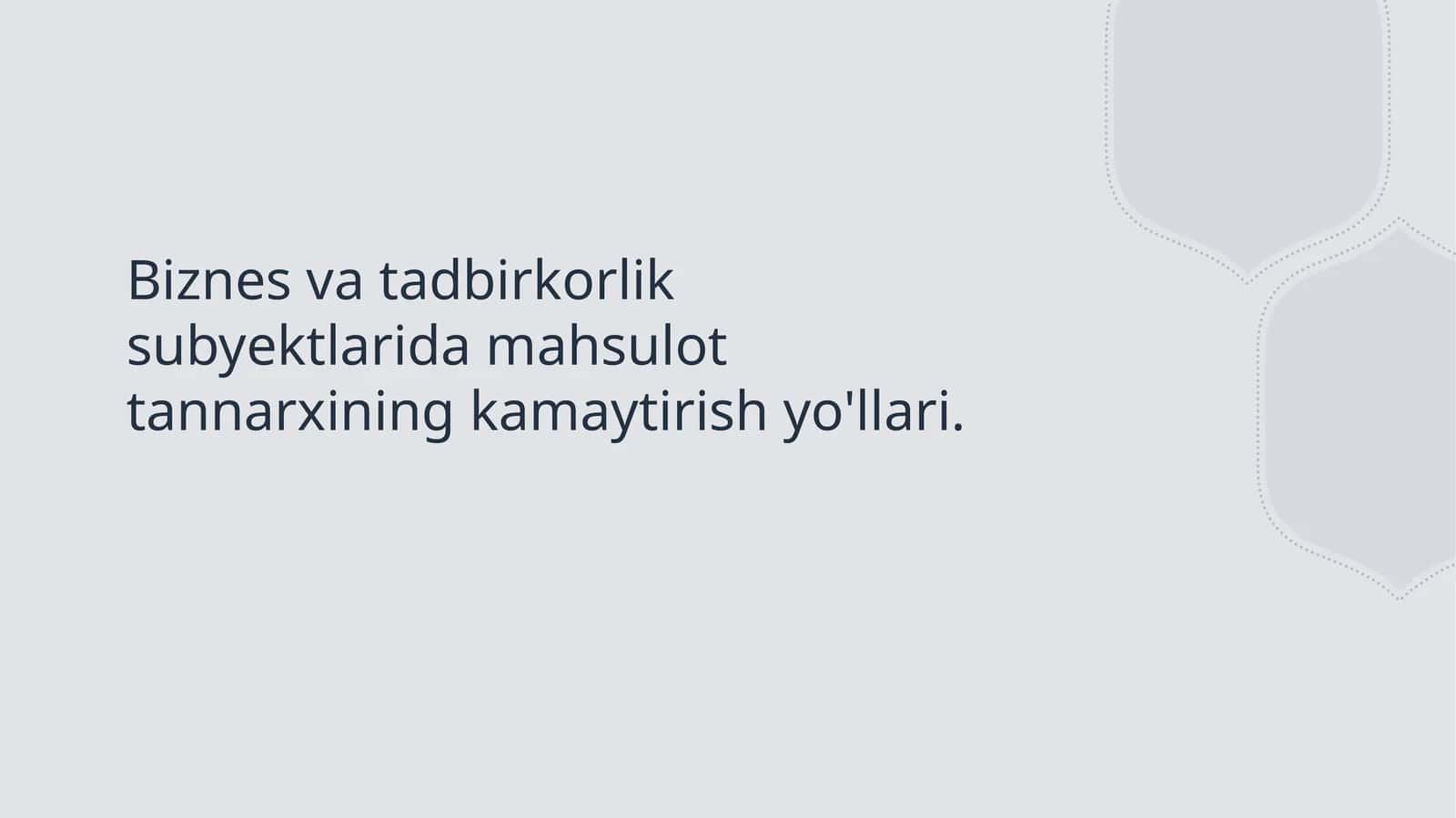Mahsulot tan narxini kamaytirishning muhim usullari va strategiyalari