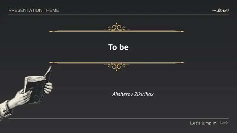 Present forms of "to be"