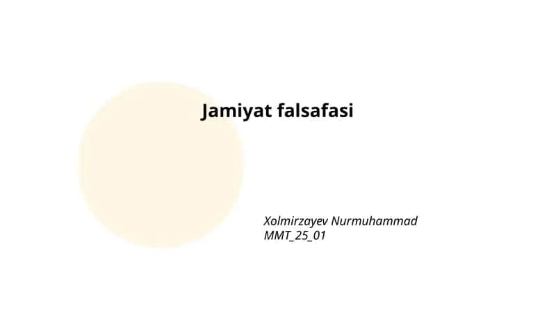 Jamiyat falsafasi