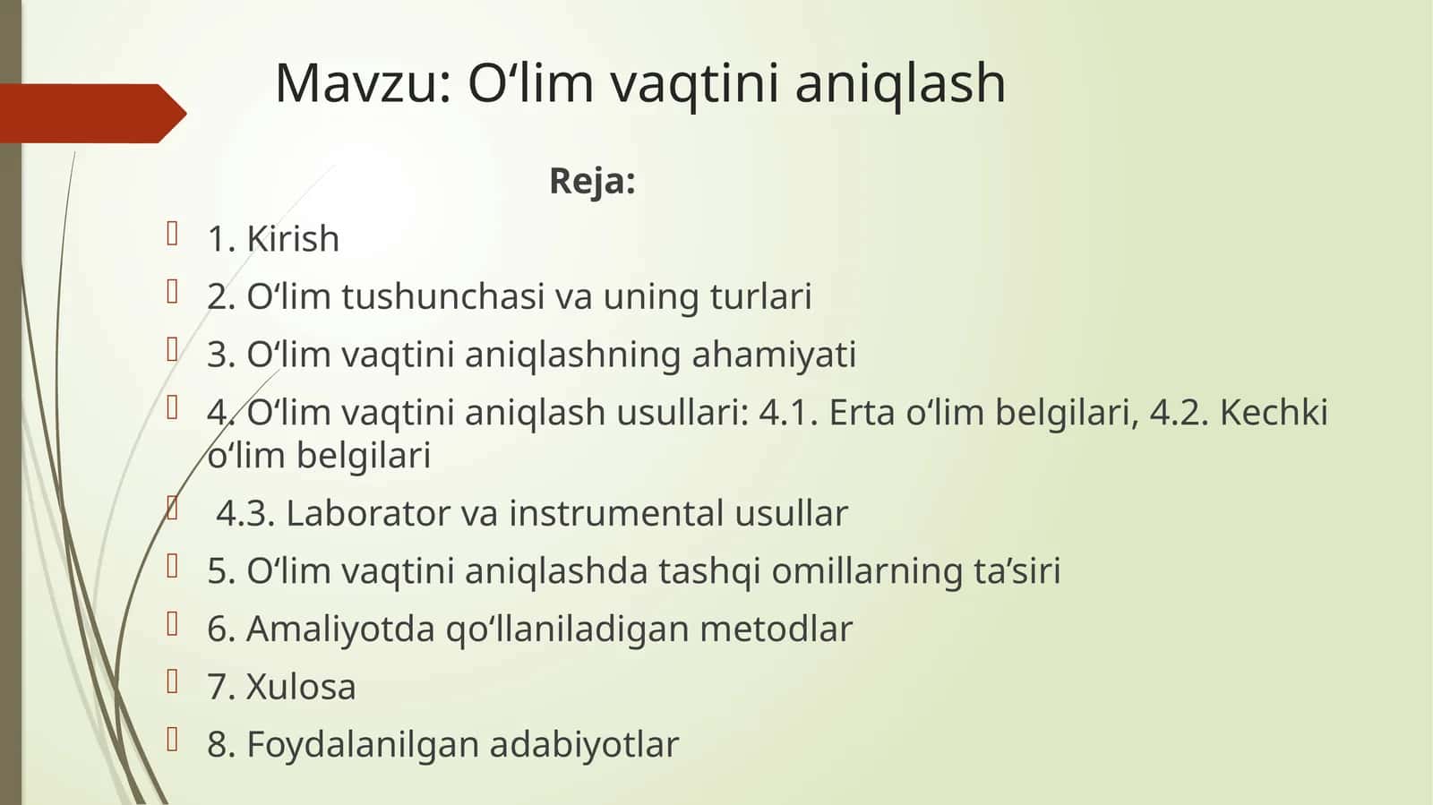 O‘lim vaqtini aniqlash