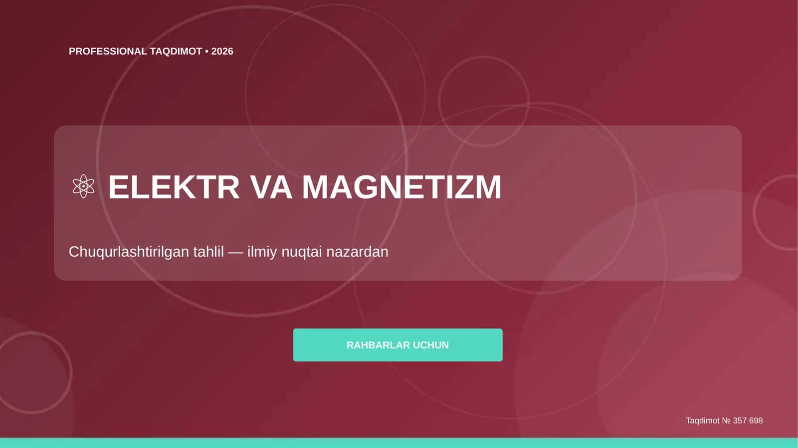 ELEKTR VA MAGNETIZM