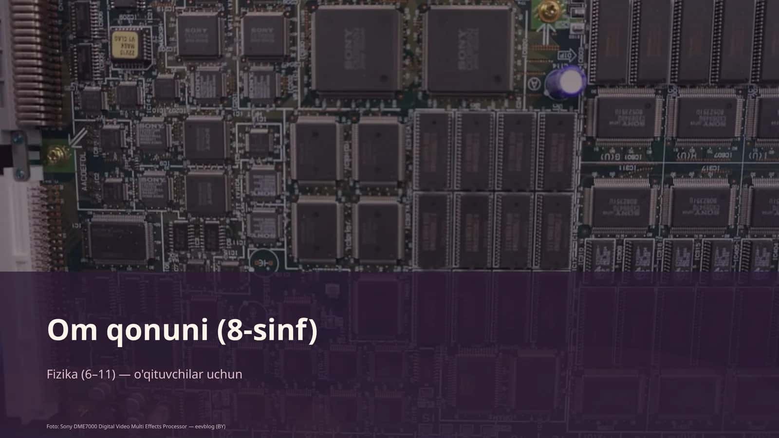 Om qonuni (8-sinf) Fizika (6–11) — o'qituvchilar uchun