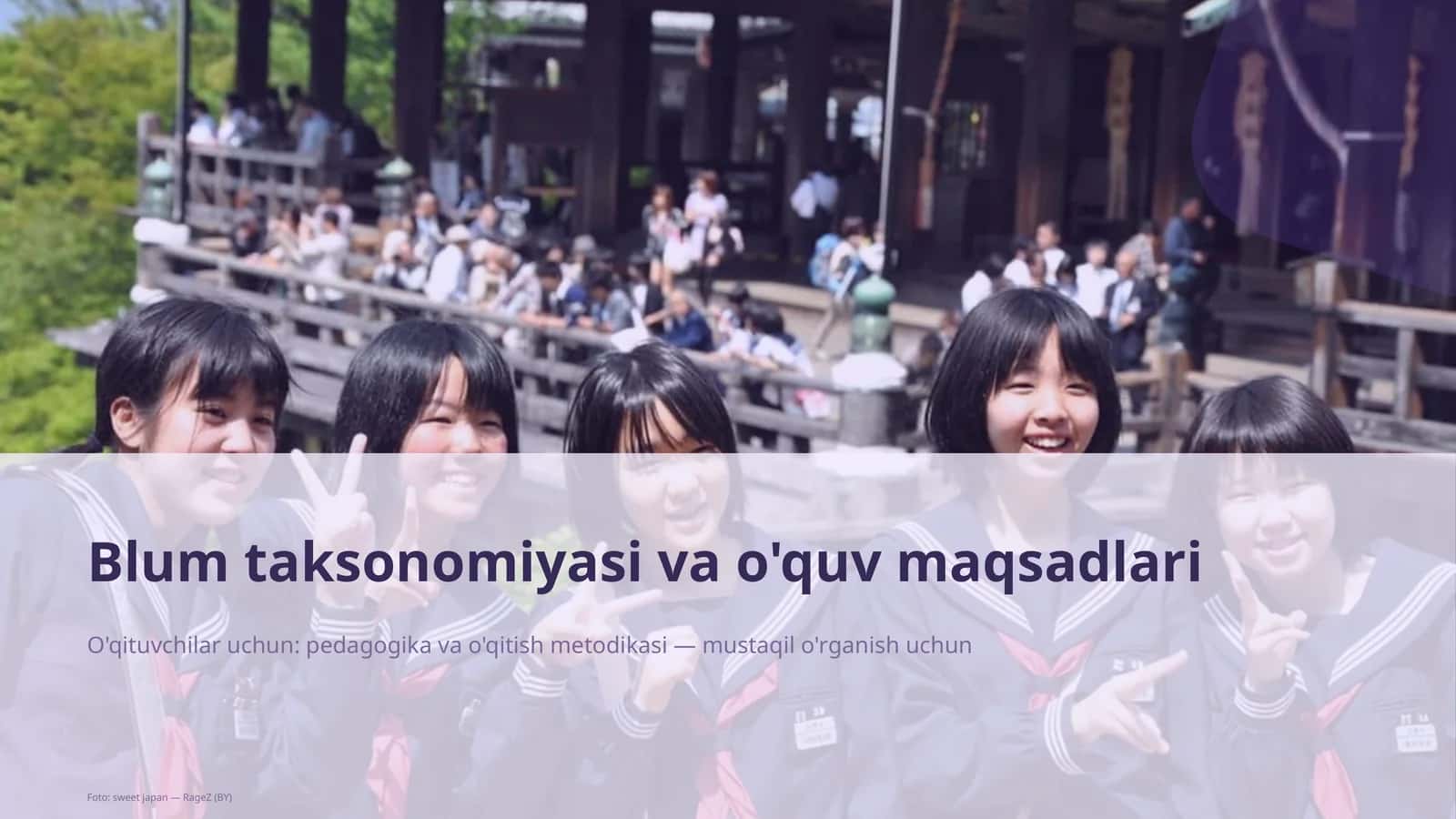 Blum taksonomiyasi va o'quv maqsadlari
