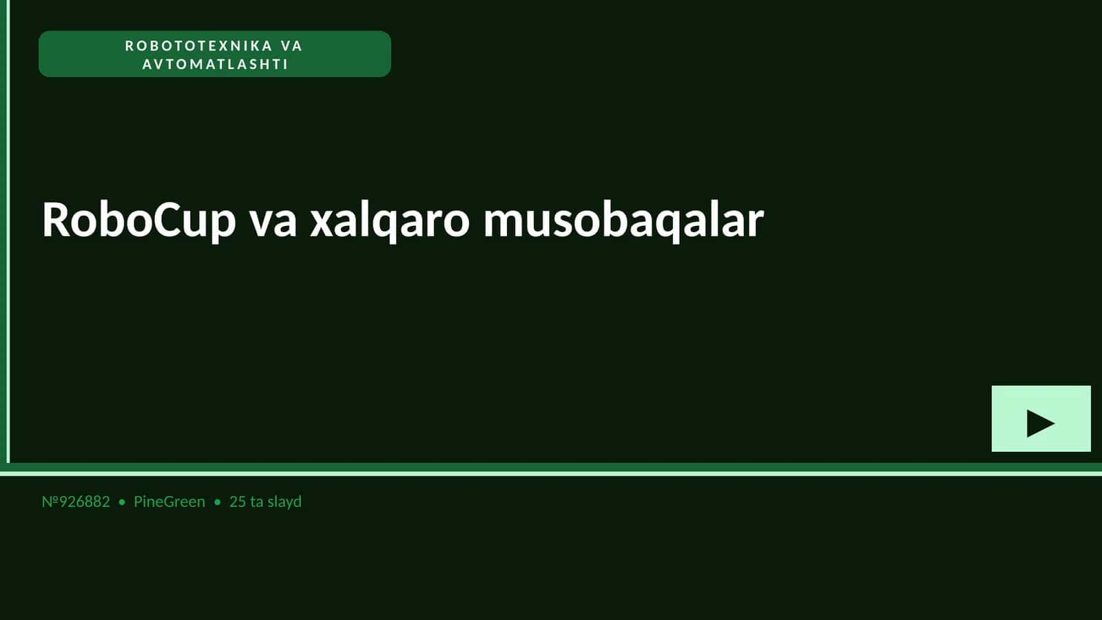 ROBOTOTEXNIKA VA AVTOMATLASHTI