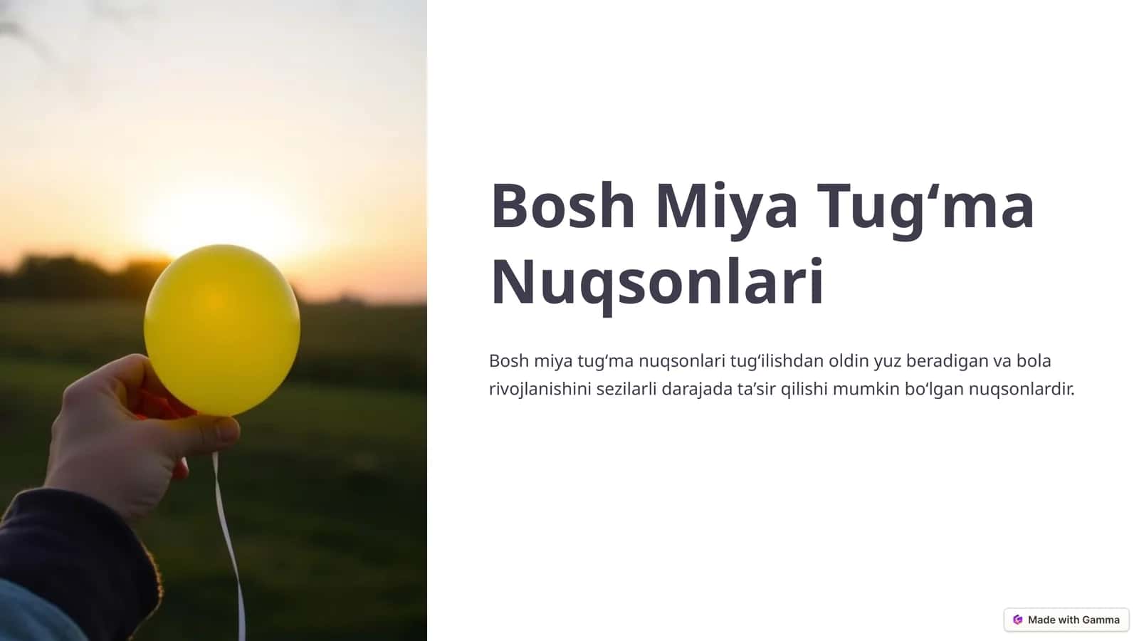 Bosh Miya Tugʻma Nuqsonlari