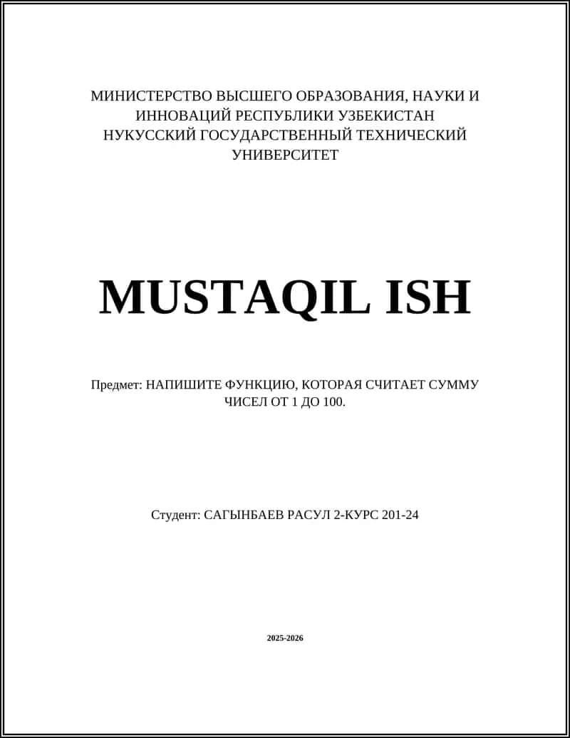 MUSTAQIL ISH
