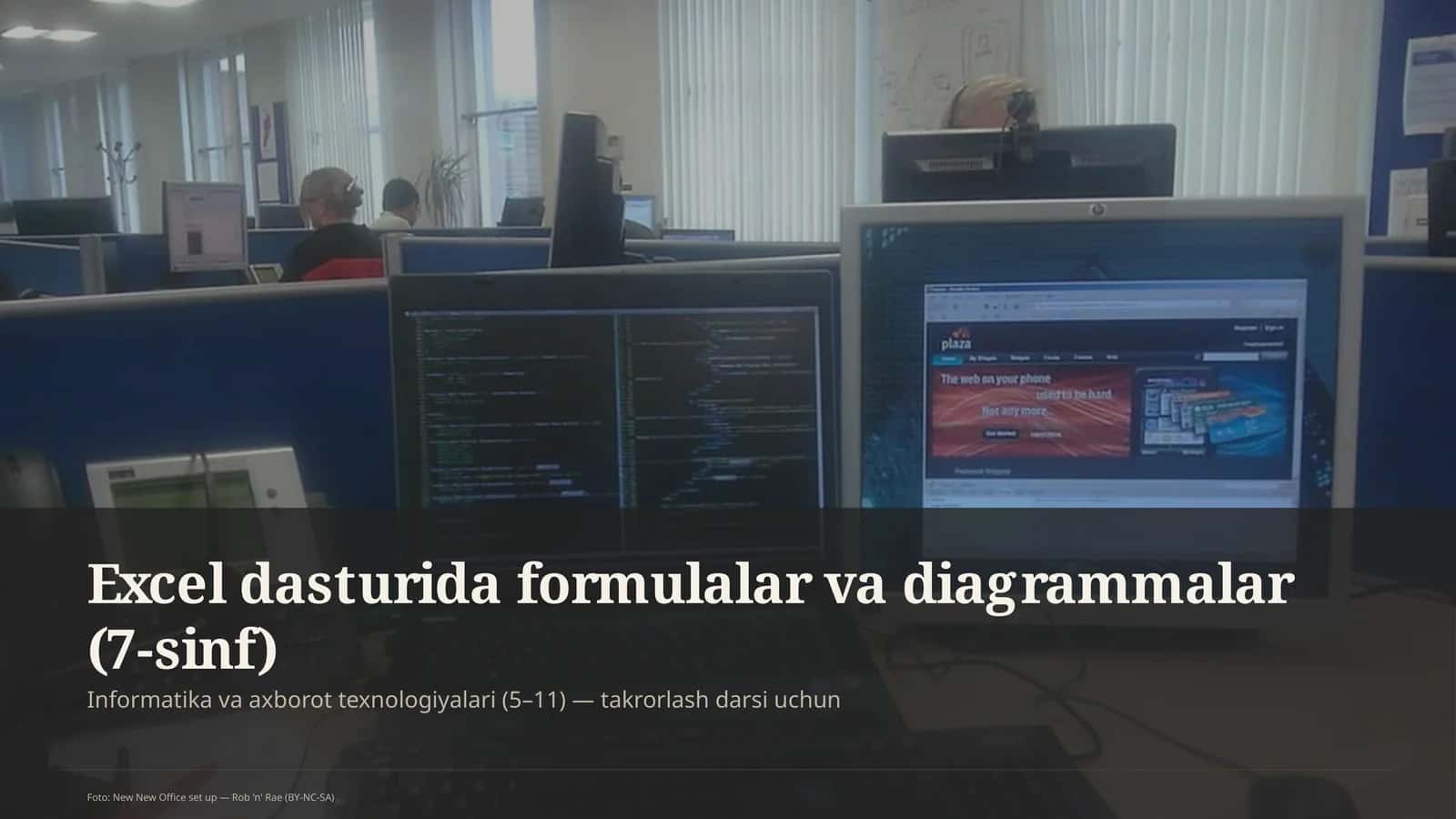 Excel dasturida formulalar va diagrammalar (7-sinf)