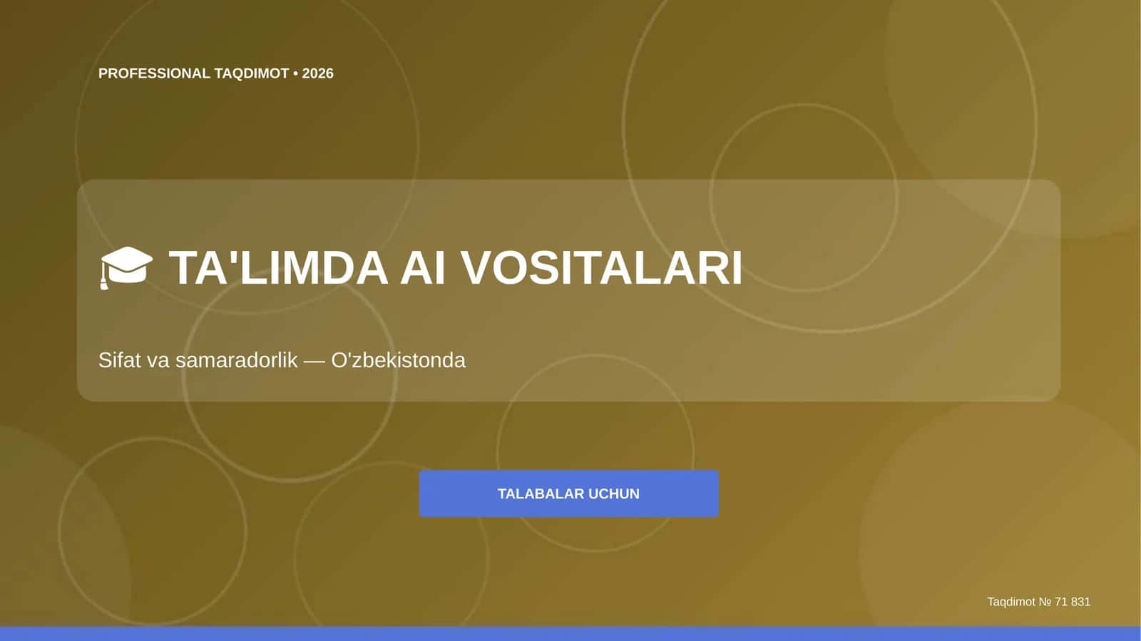 Ta'limda AI vositalari: sifat va samaradorlik (O'zbekistonda)