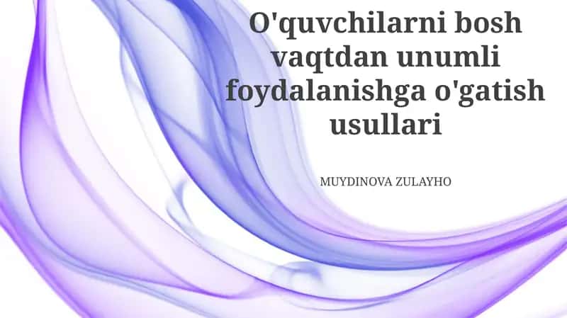 Vaqtni Samarali Rejalashtirish Usullari