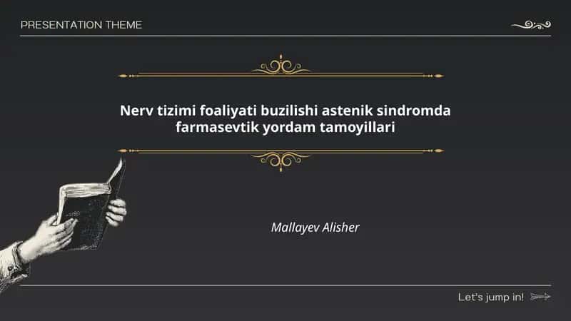 Nerv tizimi foaliyati buzilishi astenik sindromda farmasevtik yordam tamoyillari