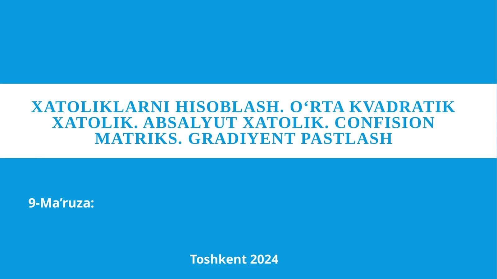 Xatoliklarni hisoblash