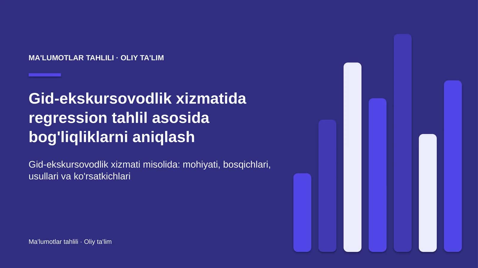 Gid-ekskursovodlik xizmatida regression tahlil asosida bog'liqliklarni aniqlash