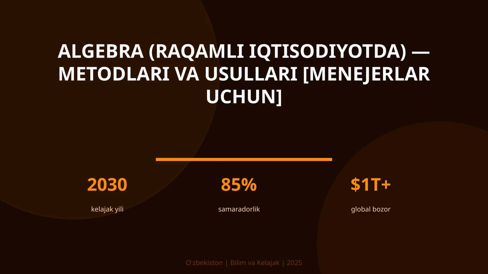 Algebra (raqamli iqtisodiyotda) — metodlari va usullari [menejerlar uchun]