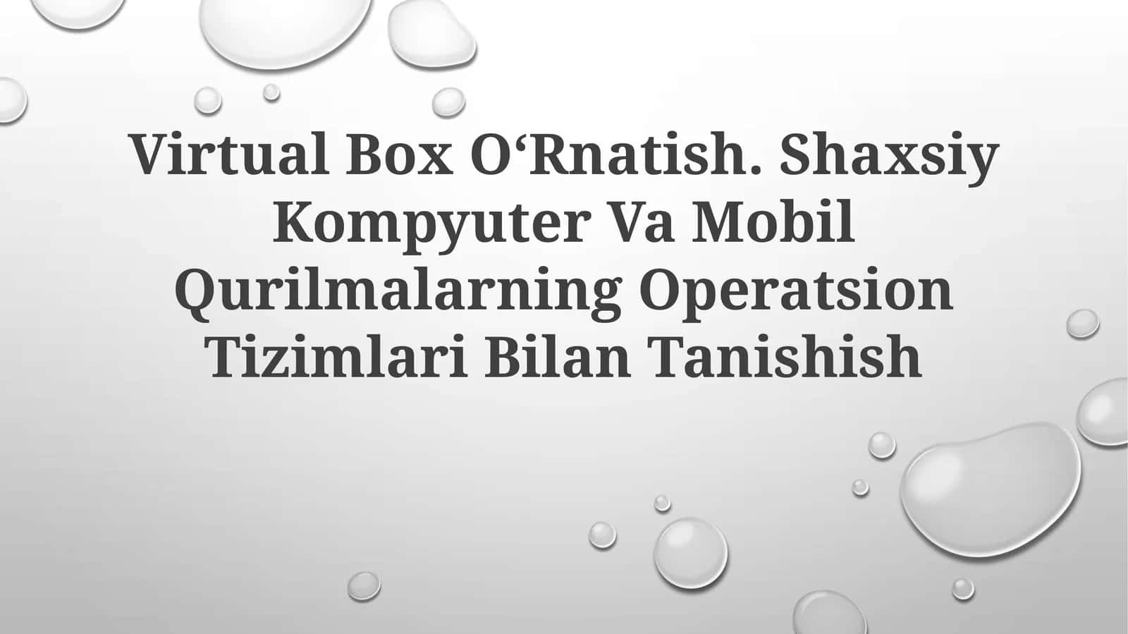 Virtual Box OʻRnatish