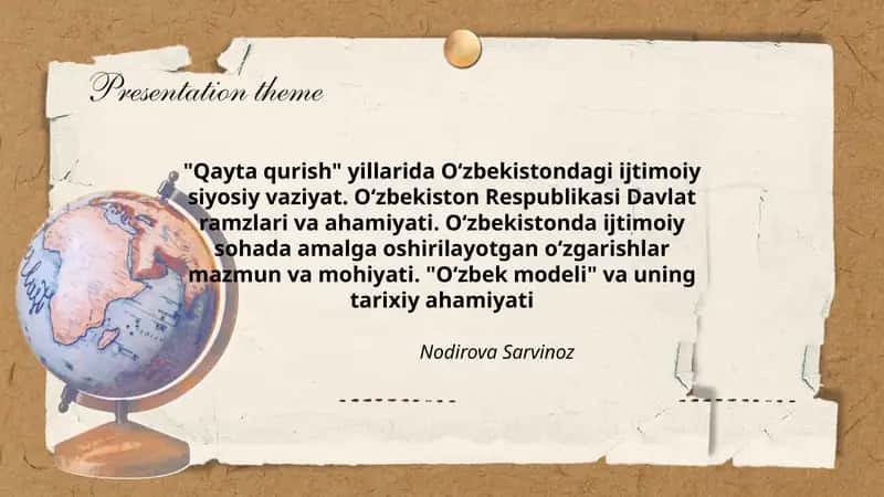 Oʻzbek modeli va uning tarixiy ahamiyati