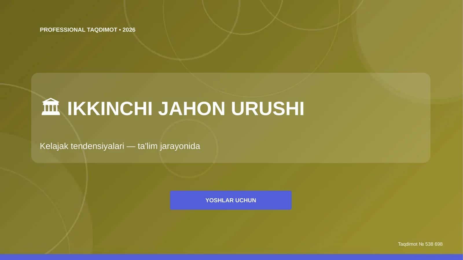 Ikkinchi Jahon Urushi: Kelajak Tendensiyalari (Ta'lim Jarayonida) [Yoshlar Uchun]