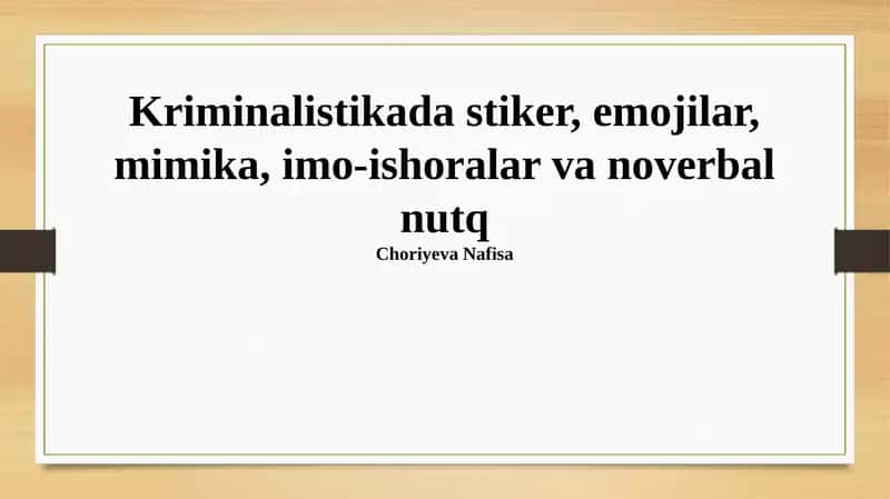 Yopishqoq stikerlarning sud-tibbiyot jihatlari