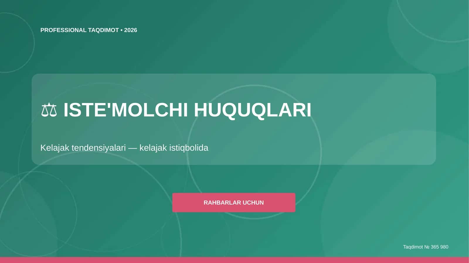 ISTE'MOLCHI HUQUQLARI Kelajak tendensiyalari