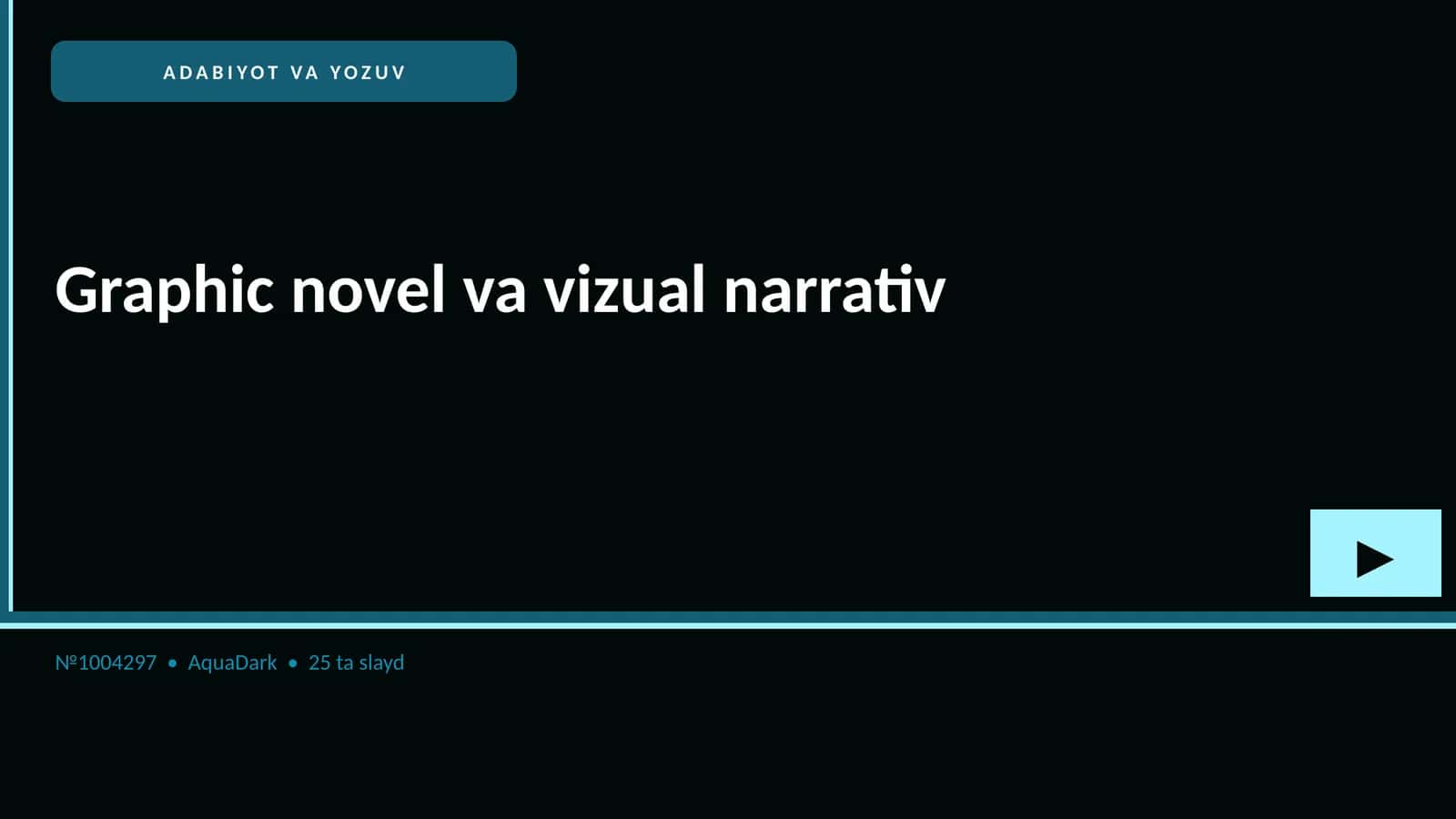ADABIYOT VA YOZUV Graphic novel va vizual narrativ