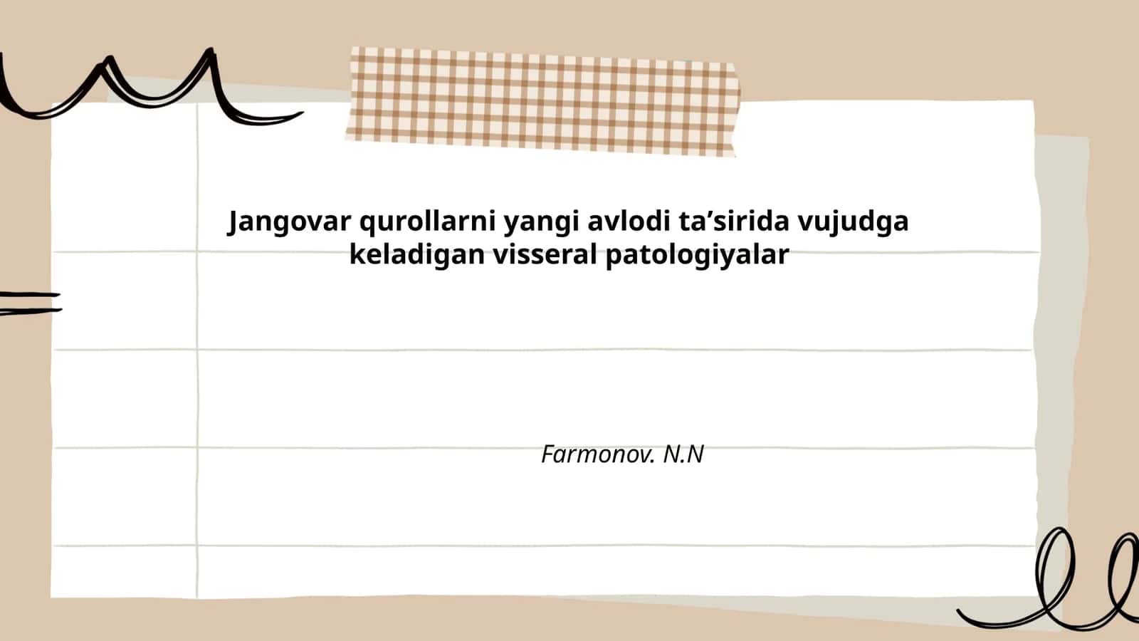 Jangovar qurollarni yangi avlodi taʼsirida vujudga keladigan visseral patologiyalar