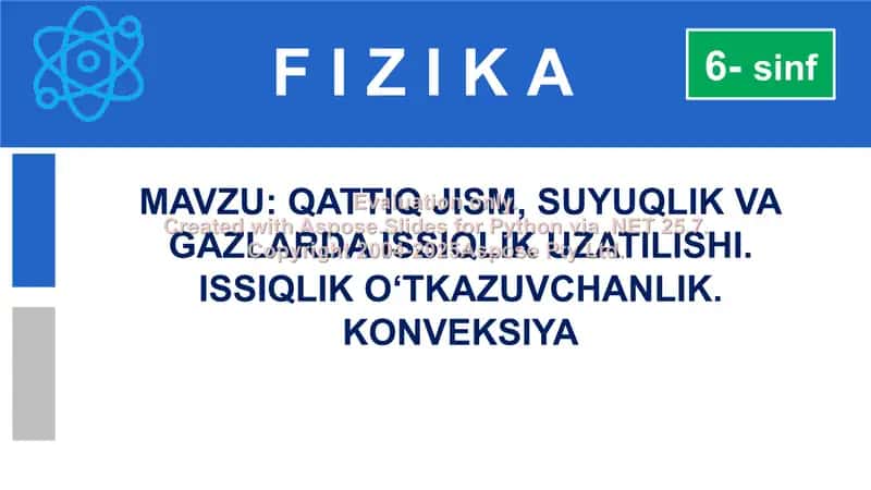 Issiqlik Uzatilishi va Konveksiya