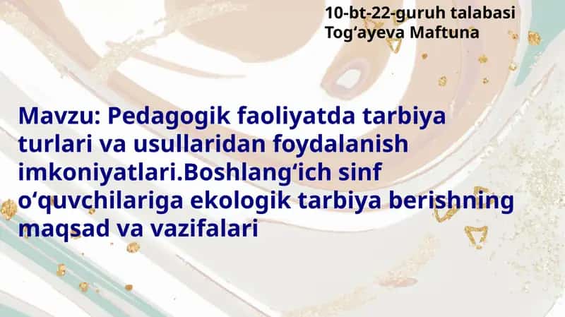 Tarbiya nazariyasi-pedagogika