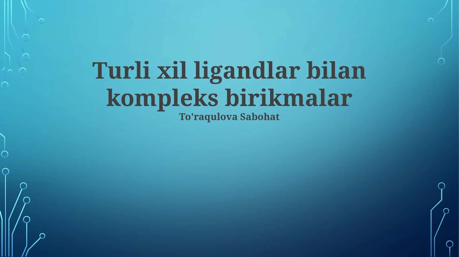 Turli xil ligandlar bilan kompleks birikmalar