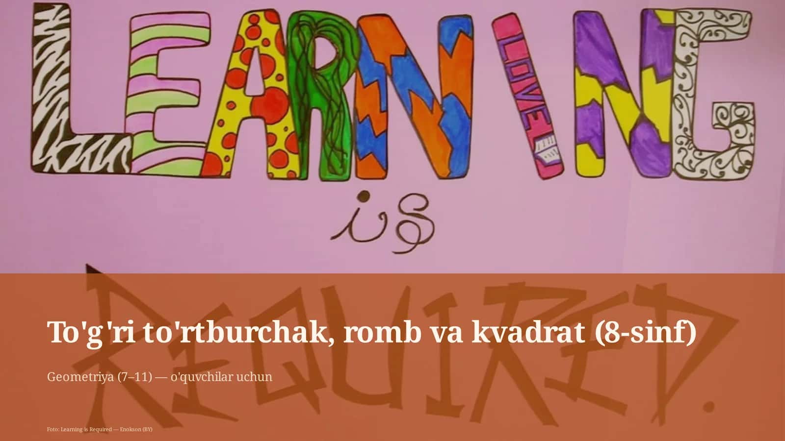 To'g'ri to'rtburchak, romb va kvadrat (8-sinf)