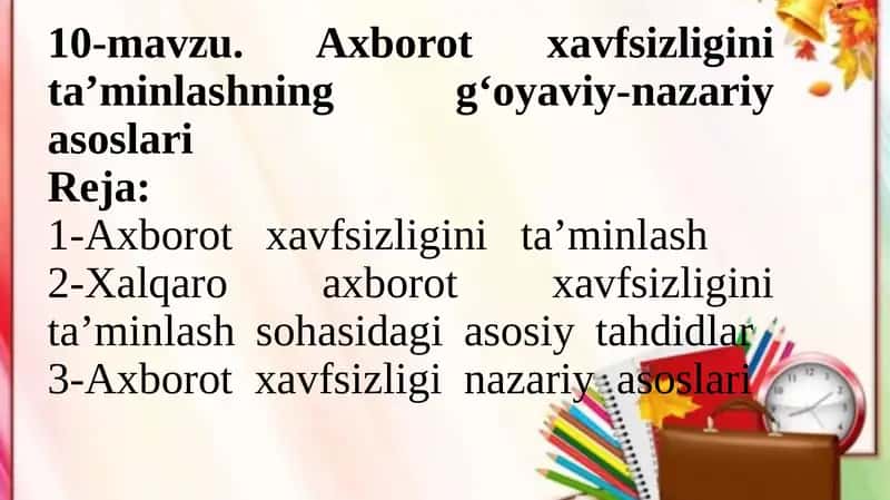 Axborotxavfsizliginita’minlash