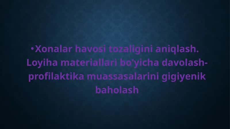 Xonalar havosi tozaligini aniqlash