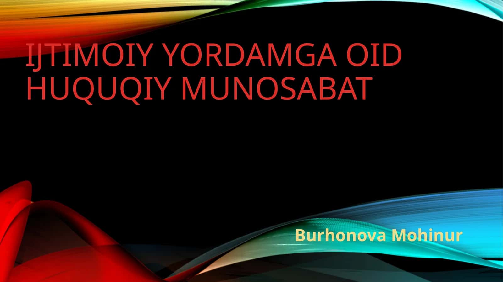 Ijtimoiy yordamga oid huquqiy munosabat
