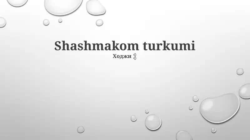 Shashmaqom turkumi