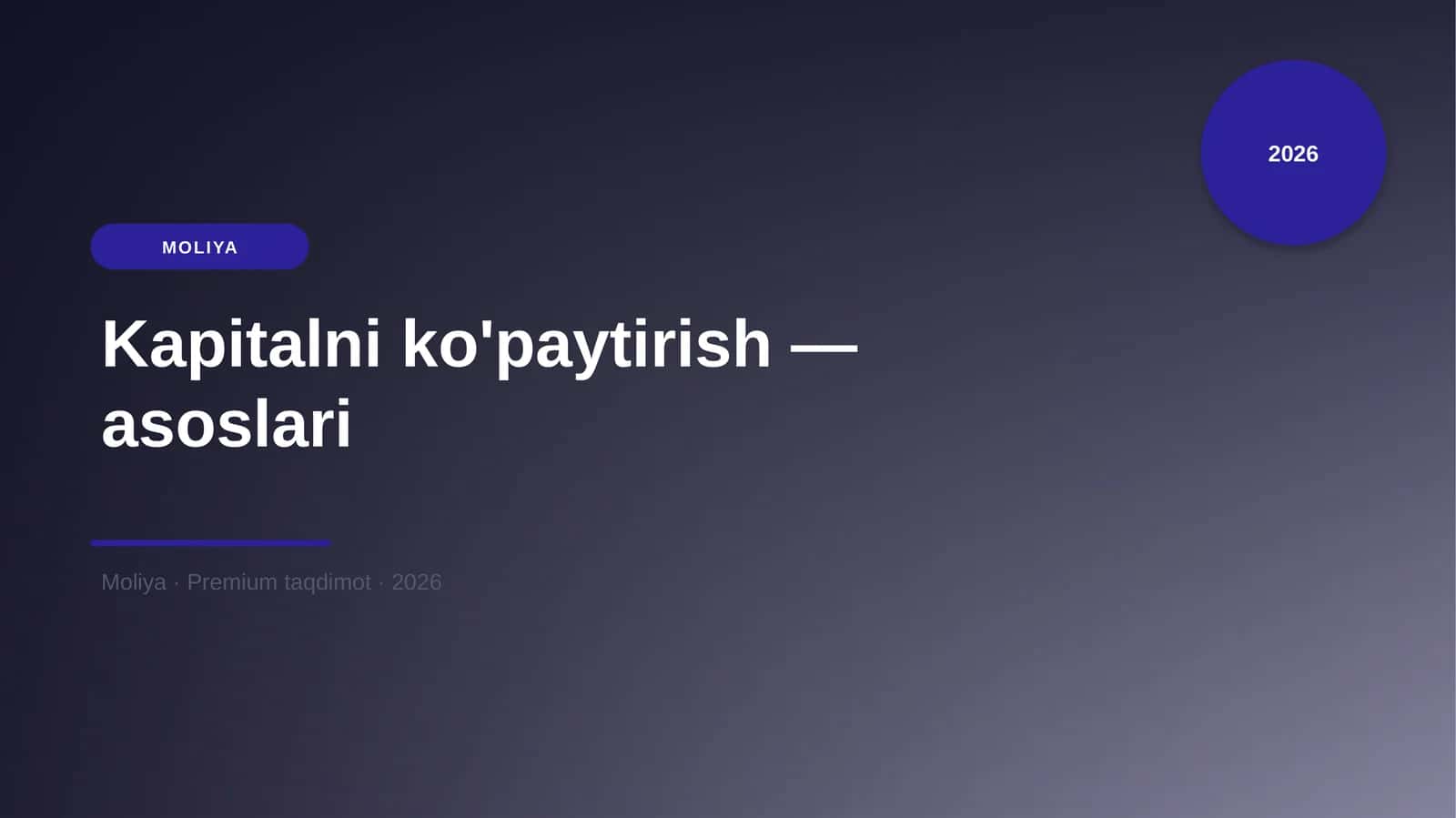 Kapitalni ko'paytirish — asoslari