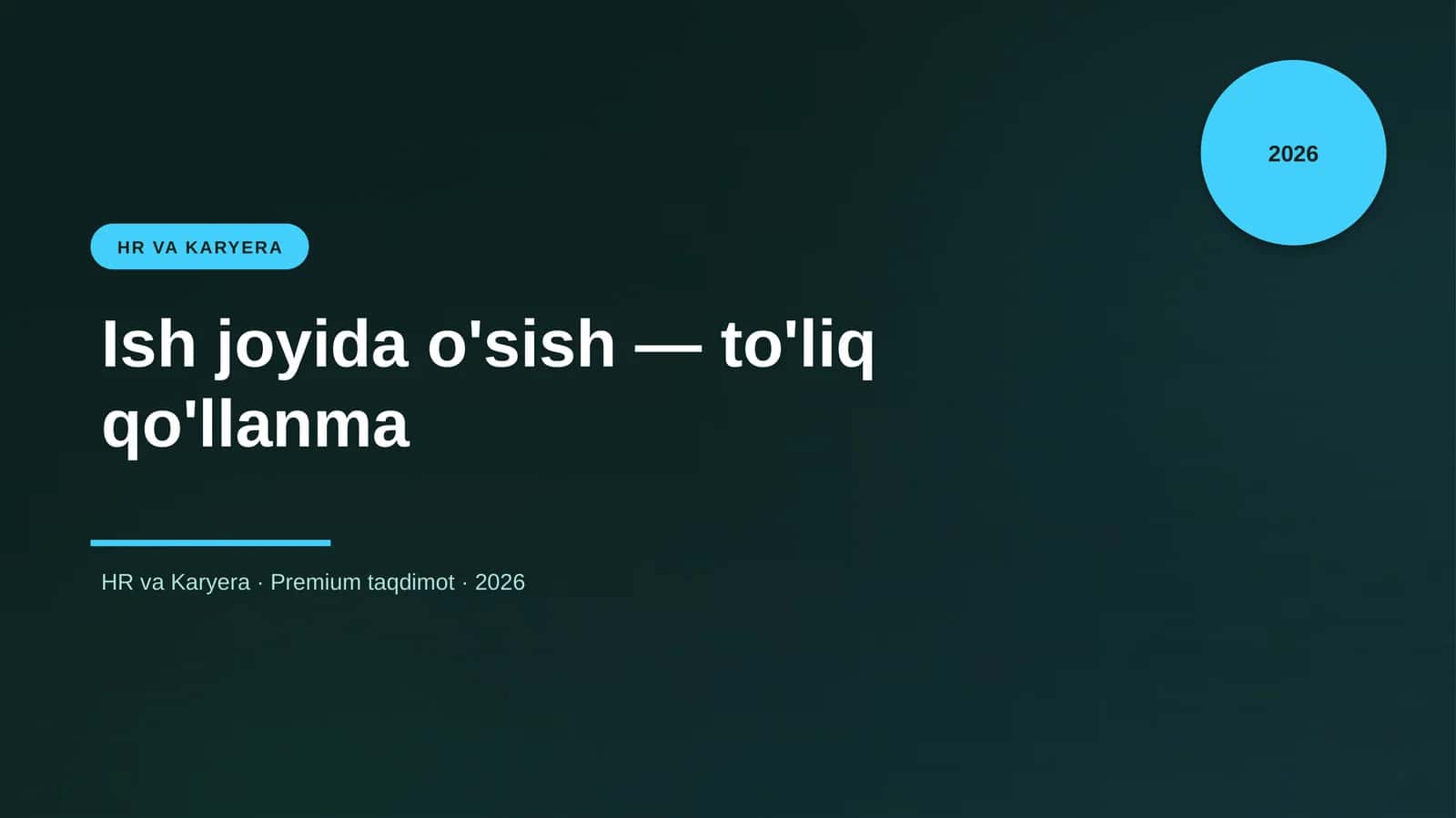 Ish joyida o'sish — to'liq qo'llanma