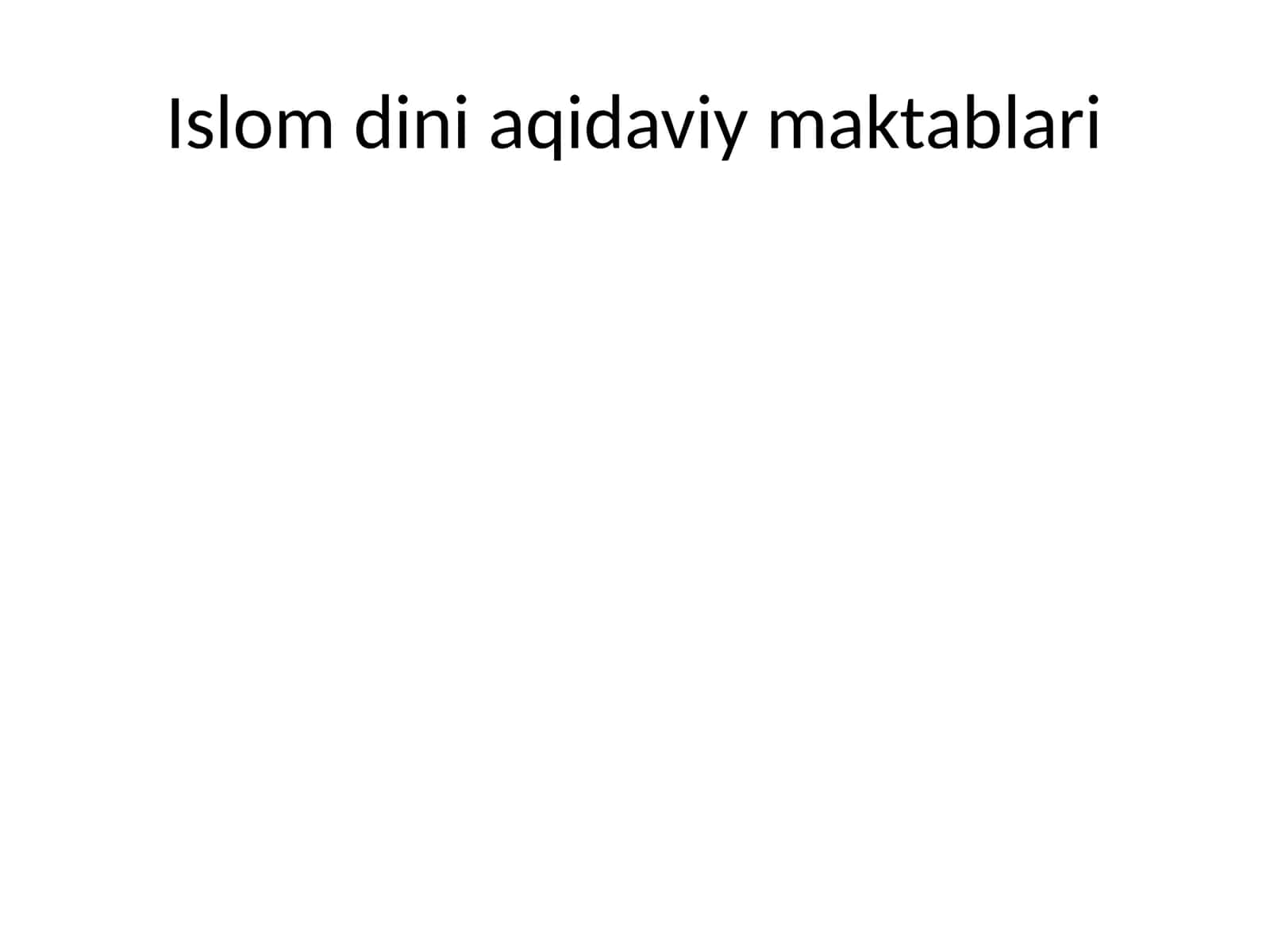 Islom dini aqidaviy maktablari