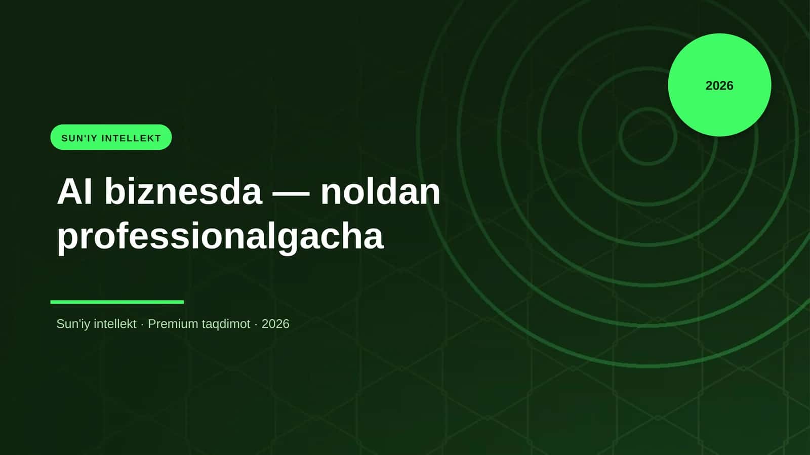AI biznesda — noldan professionalgacha