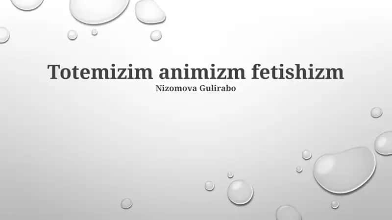 Totemizm animizm fetishizm