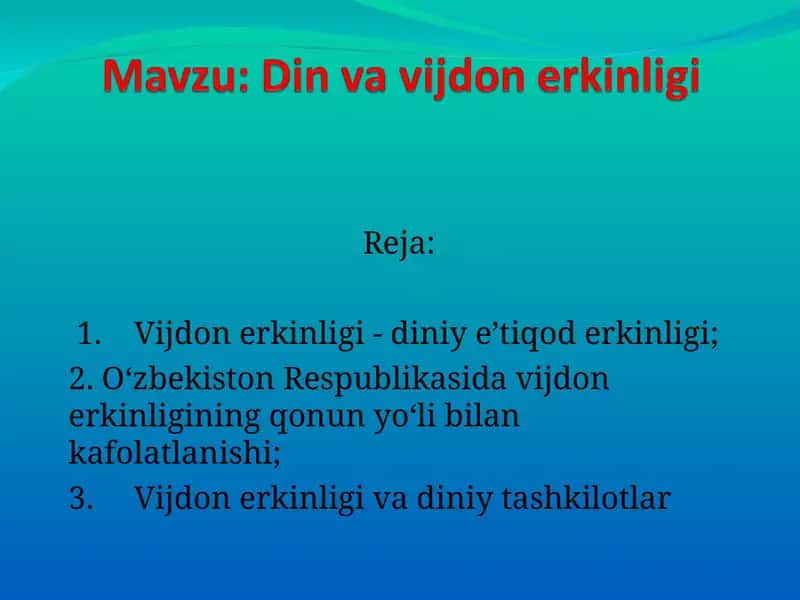 Din va vijdon erkinligi