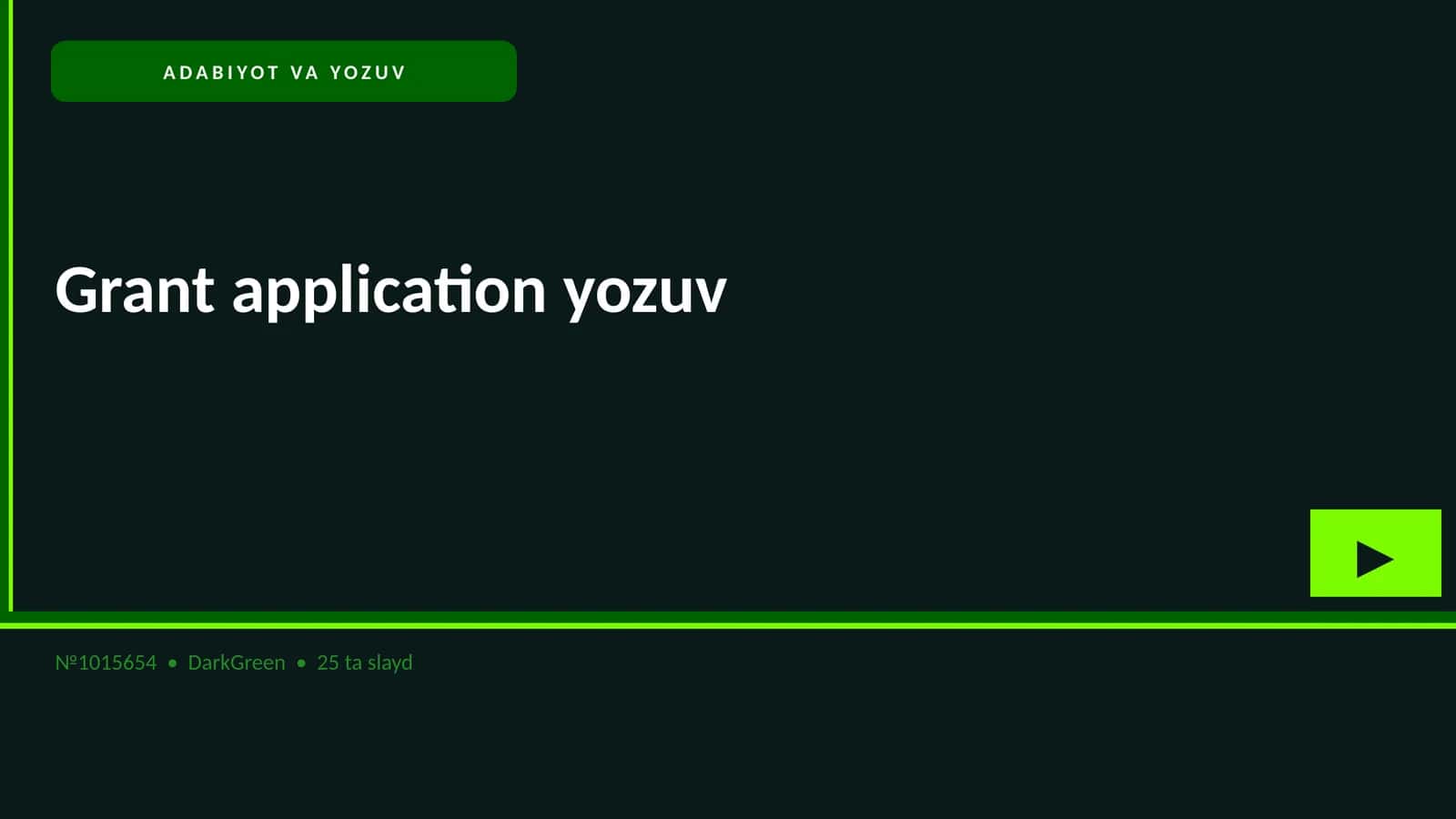 ADABIYOT VA YOZUV